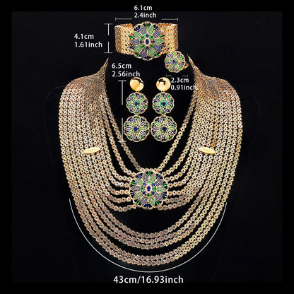 2025 New 24k gold-plated cubic zirconia 4pcs luxury jewelry set