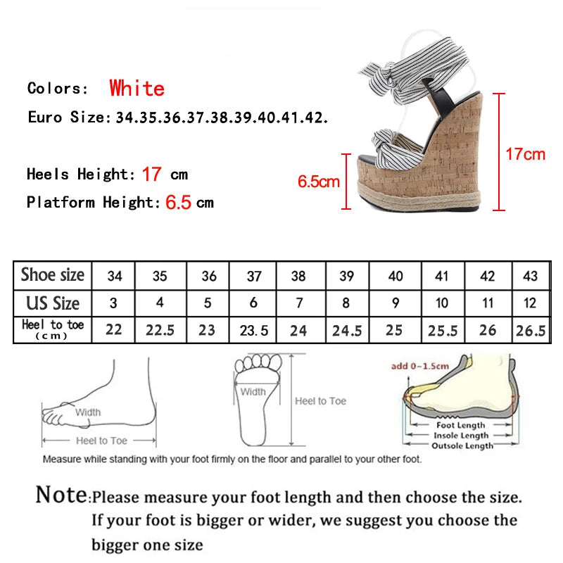 Summer Solid White Platform Wedges Sandals Women Fashion High Heels Ankle Strap Ladies Open Toe Shoes