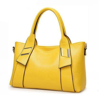 Women Yellow Tote Bag PU Leather Blue Hand Bag Black Famous Brand  Luxury Designer Bolsa Feminine