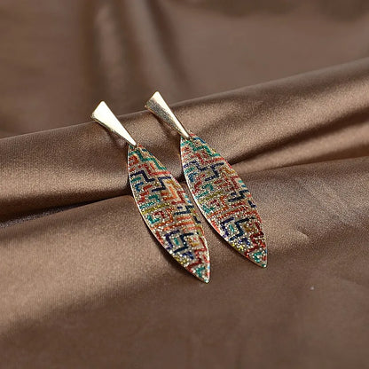 Bohemian Alloy Earrings Women Metal Tassel Ethnic Style Earrings Long Earring Women Girls Jewelry Fashion Punk