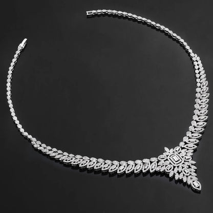 4-piece Bridal Zirconia CZ Luxury Crystal Wedding Necklace Set