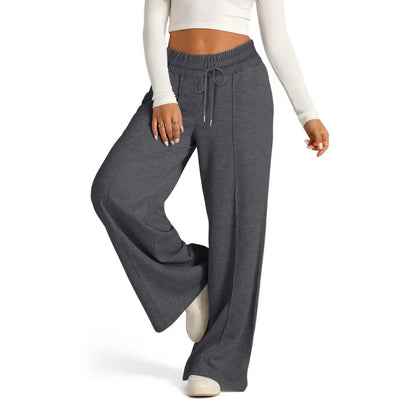 Women Casual Sweatpants Comfortable Women's Wide Leg Sweatpants with Elastic Drawstring Waist Pockets for Sport Lounge Wear