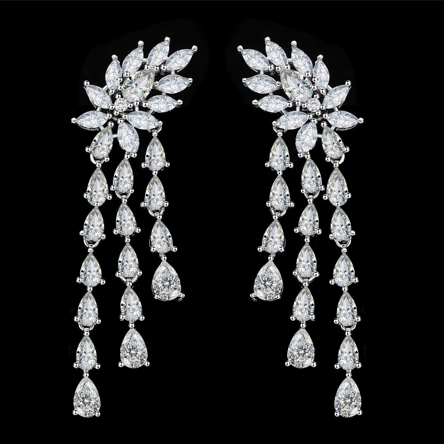 New 4-piece Bridal Cubic Zirconia Party Jewelry Set for Womens