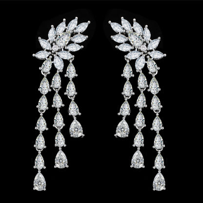 New 4-piece Bridal Cubic Zirconia Party Jewelry Set for Womens