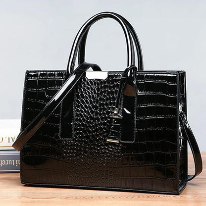 Luxury Crocodile Pattern Large Capacity Cross Shoulder PU Bag