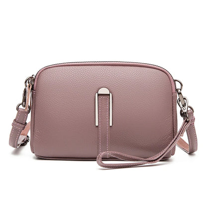 Spring New Authentic Famous Designer Soft Cowhide Shoulder Bag for Women single color retro wallet