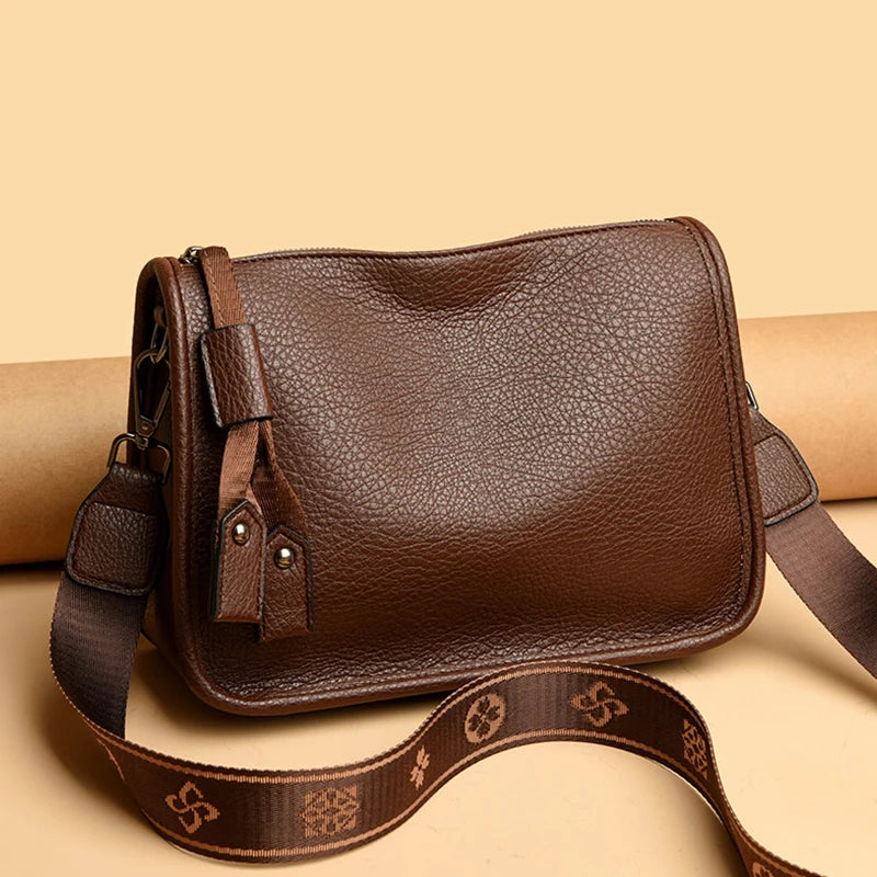 High Quality Genuine Leather  Luxury Soft Cowhide Ladies Shoulder Crossbody Bags