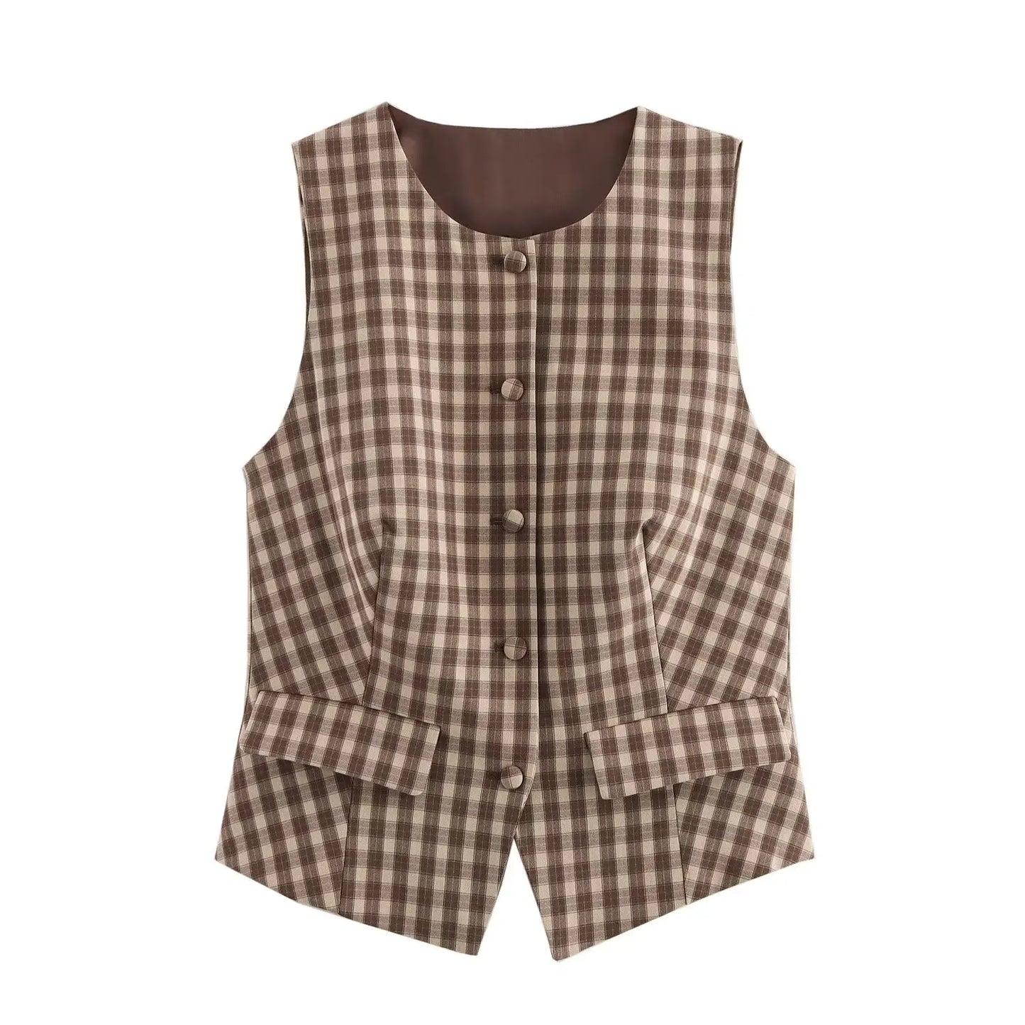 Plaid Vest Coat and Mini Shorts Skirts Casual two Pieces Set Suit for women