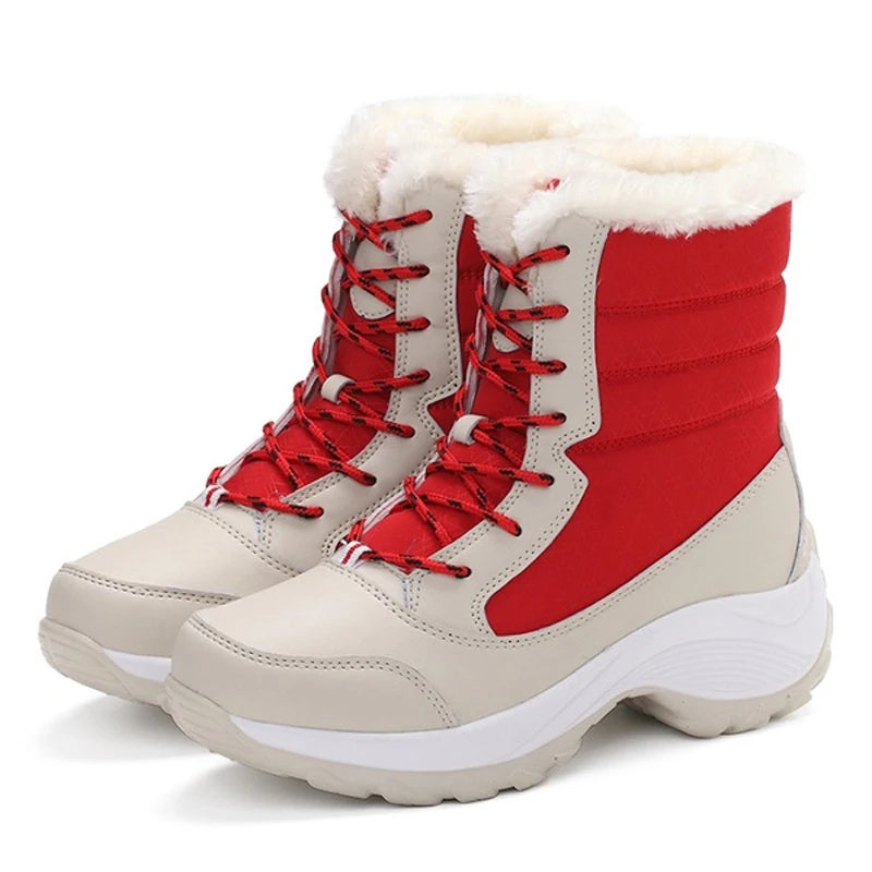 Ankel Boots for Women Winter Outdoor Warm Snow Boots Chunky Platform Waterproof Non-slip Warm Shoes Woman Boots Plus Size Casual