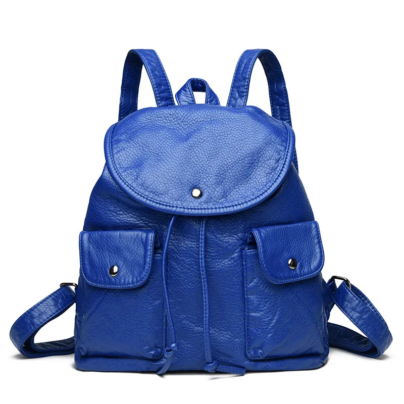 2025 New Simple Solid Color Famous Designer Women Shoulder Bag Retro Luxury Female Large Capacity Backpack