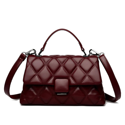 Retro Trendy  High Quality Soft Leather Famous Designer Women's Square Bag