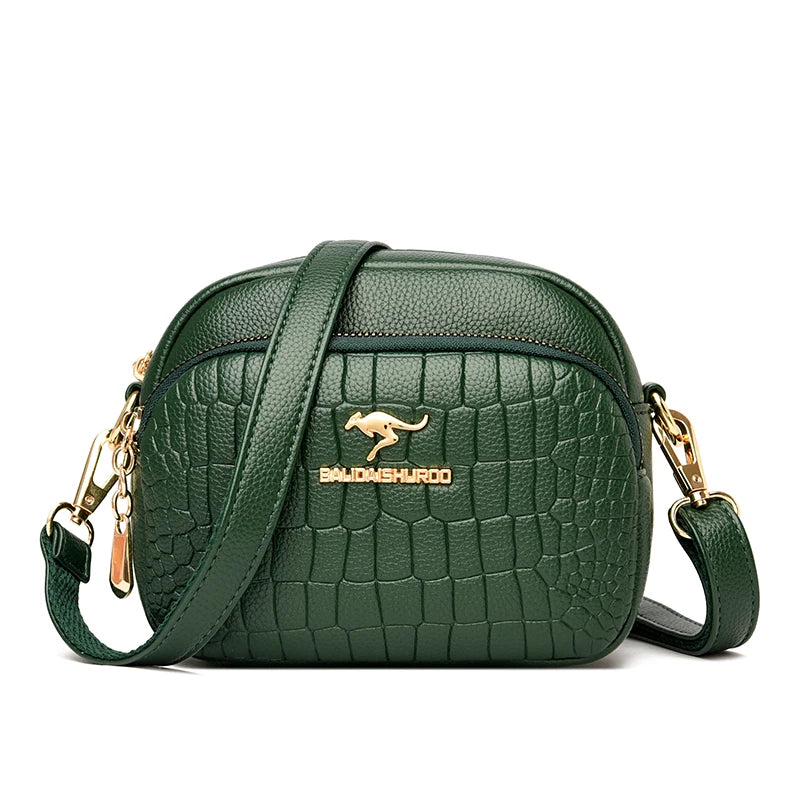 Women's Mini Crocodile Pattern Crossbody Bags 2024 Winter Fashion Designer Shoulder Handbags and Purses PU Leather Messenger Sac