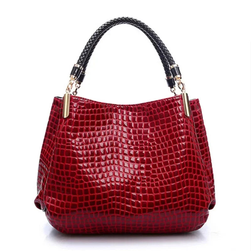 Luxury High Quality Classic Crocodile Pattern Brand Designer Large Capacity Shoulder Handbag for Women's