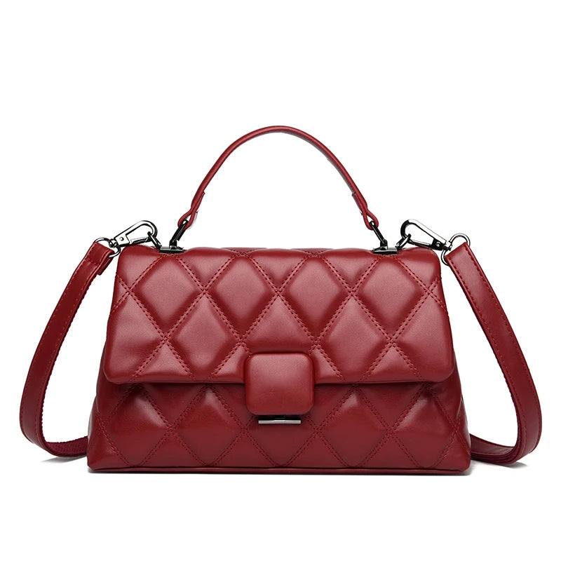 Retro Trendy  High Quality Soft Leather Famous Designer Women's Square Bag