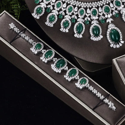 New Luxury Four piece Set Women's Wedding Accessories with Cubic Zirconia, Dubai, Saudi Arabia