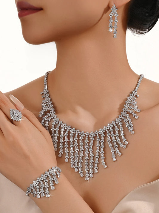 Arabia Luxury Set 4-piece Platinum Plated Fashion Jewelry Set