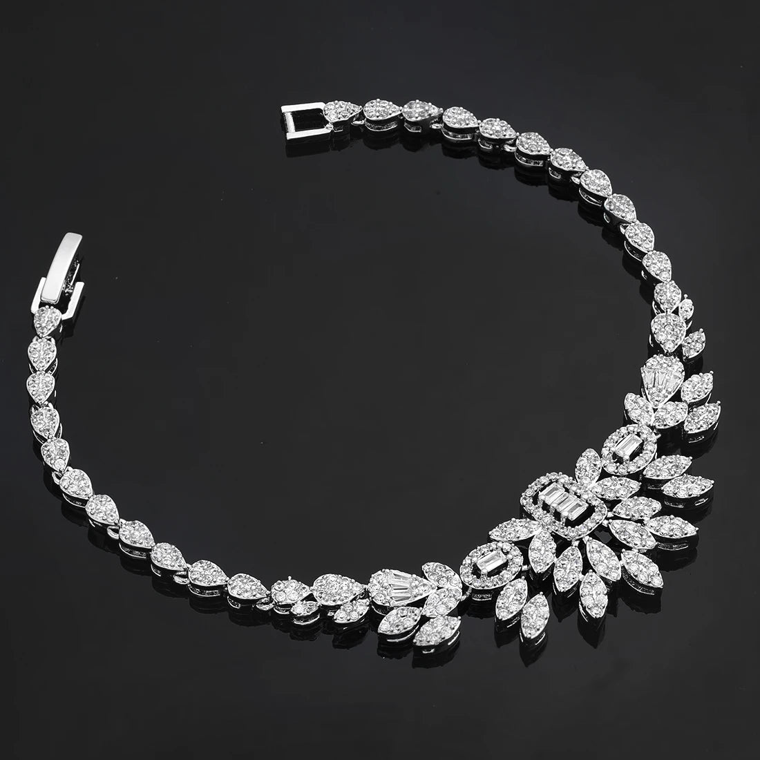 4-piece Bridal Zirconia CZ Luxury Crystal Wedding Necklace Set