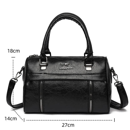 High Quality Soft Leather Women's Shoulder Handheld Tote Retro Crossbody Bags