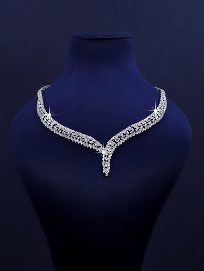 4-piece platinum plated fashion jewelry  necklace  luxury set