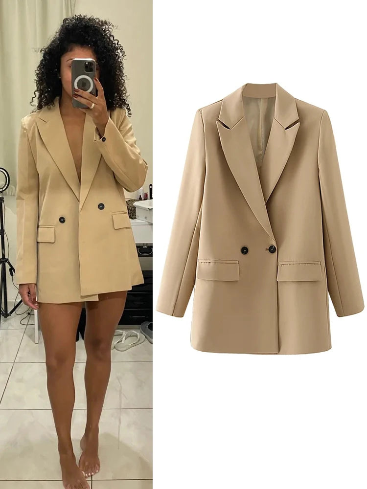 Blazer Woman Black Beige Khaki Blue Green Gray Women coat Fashion Office Wear Women's Blazers Jacket Outerwears 2025