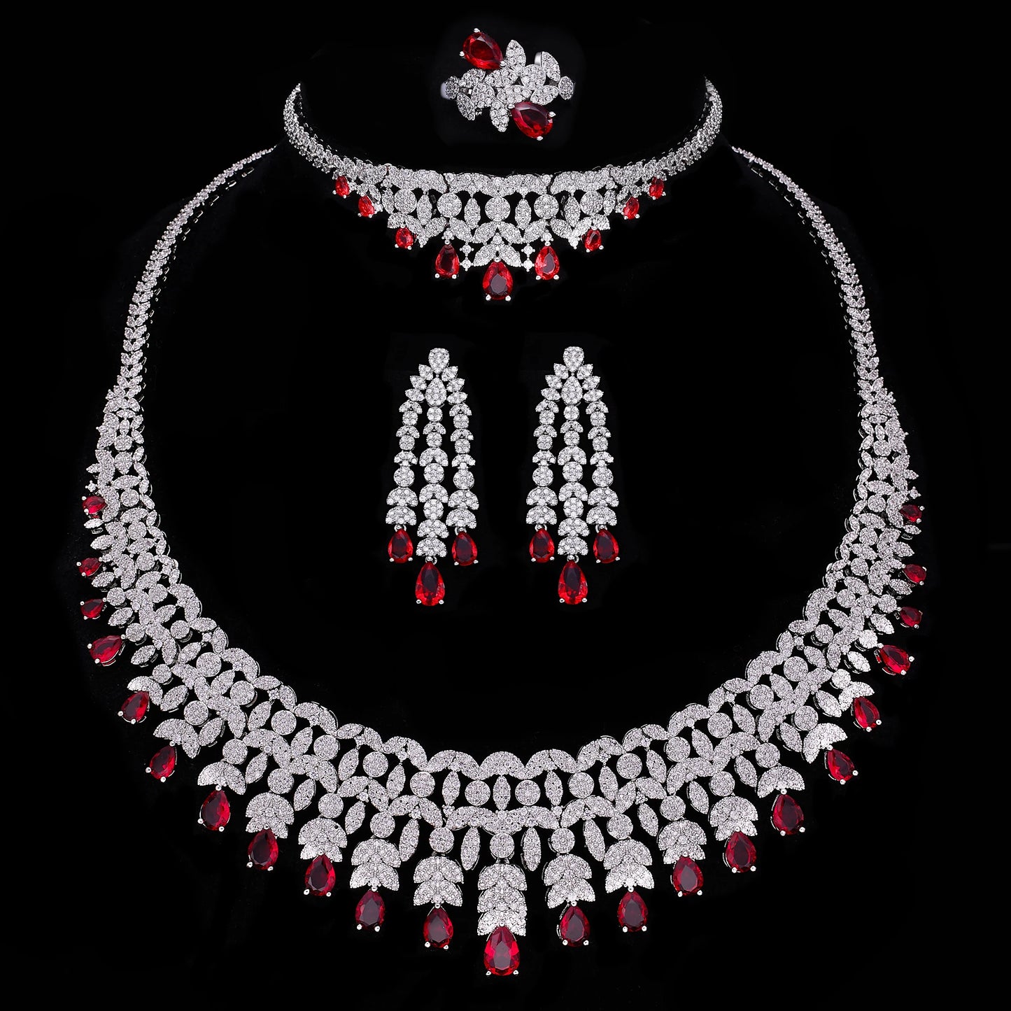 New Fashion Dubai Jewelry Cubic Zirconia Bridal Set  Wedding Party Accessories Design