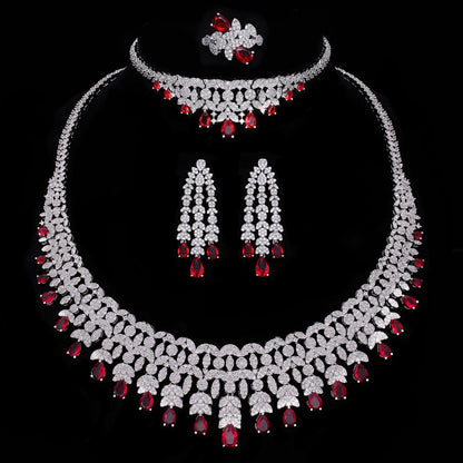 New Fashion Dubai Jewelry Cubic Zirconia Bridal Set  Wedding Party Accessories Design