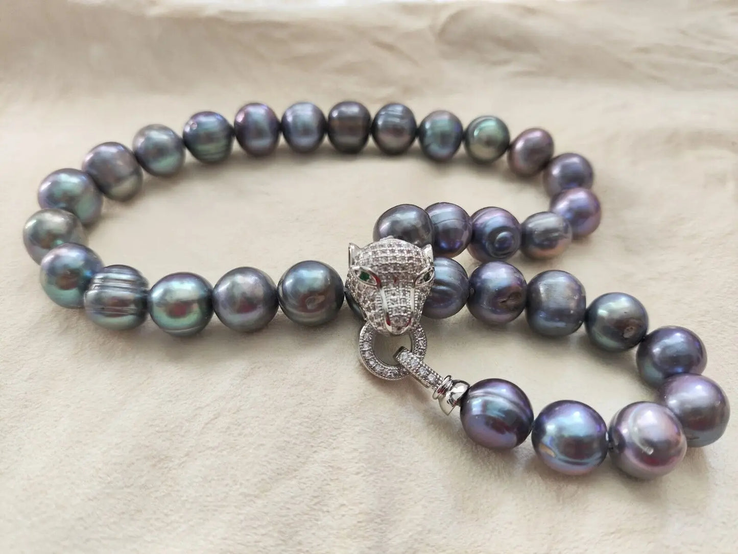 Baroque Natural Haiti Black Blue Pearl Necklace