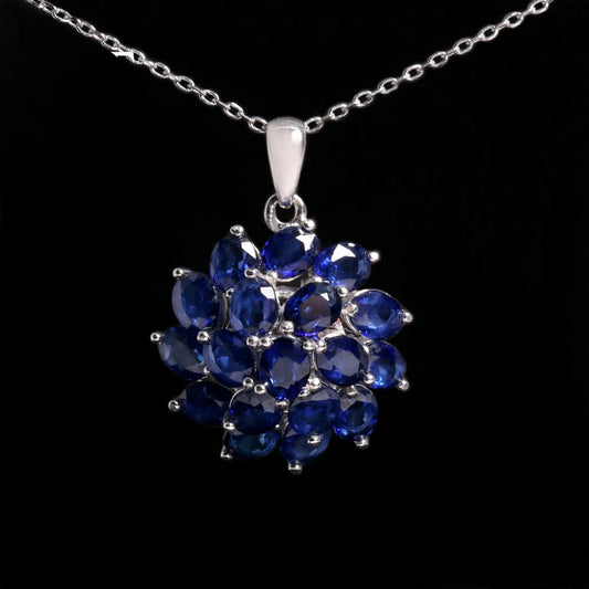 Luxury multi-gems design Birthstone Natural Diffused sapphire Necklace Silver jewelry Necklace for Women