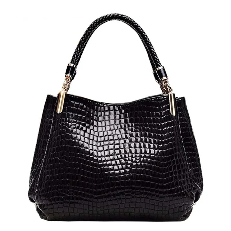 Luxury High Quality Classic Crocodile Pattern Brand Designer Large Capacity Shoulder Handbag for Women's