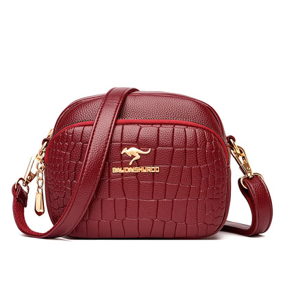 Women's Mini Crocodile Pattern Crossbody Bags 2024 Winter Fashion Designer Shoulder Handbags and Purses PU Leather Messenger Sac