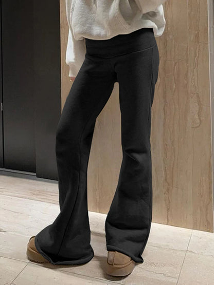 Casual Sexy Basic Solid Flare Pants Y2K Slim Low-Waisted Boot Cut Pants Women 2025 Autumn Spring Fashion Streetwear Lady