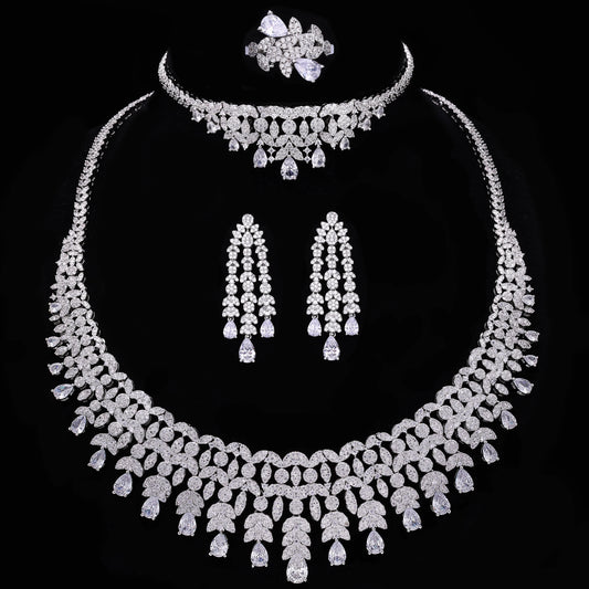 New Fashion Dubai Jewelry Cubic Zirconia Bridal Set  Wedding Party Accessories Design