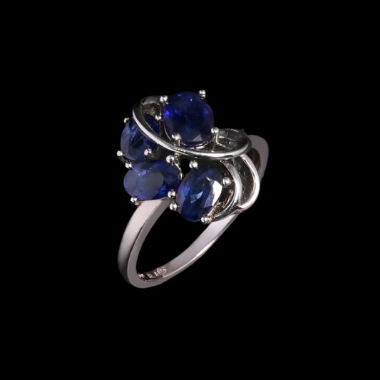 Precious luxury Birthstone natural diffusion blue sapphire silver ring for women