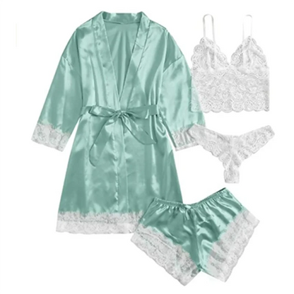 Summer Hot Selling Women's Pajamas Set Lace Four piece Sling Set Casual Comfortable Pajamas