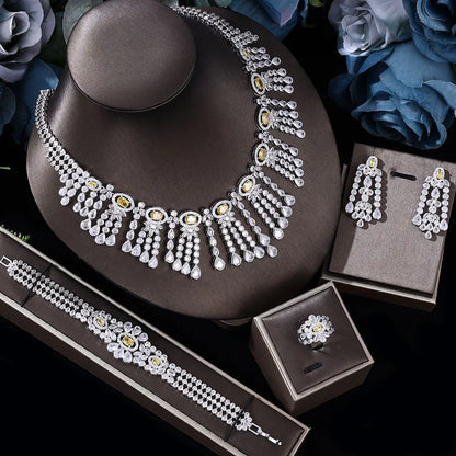 New Top 4 Piece Bridal Luxury Jewelry Set