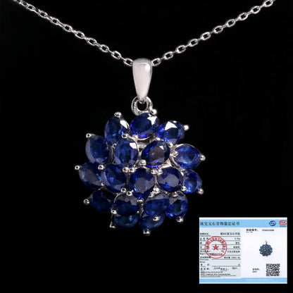 Luxury multi-gems design Birthstone Natural Diffused sapphire Necklace Silver jewelry Necklace for Women