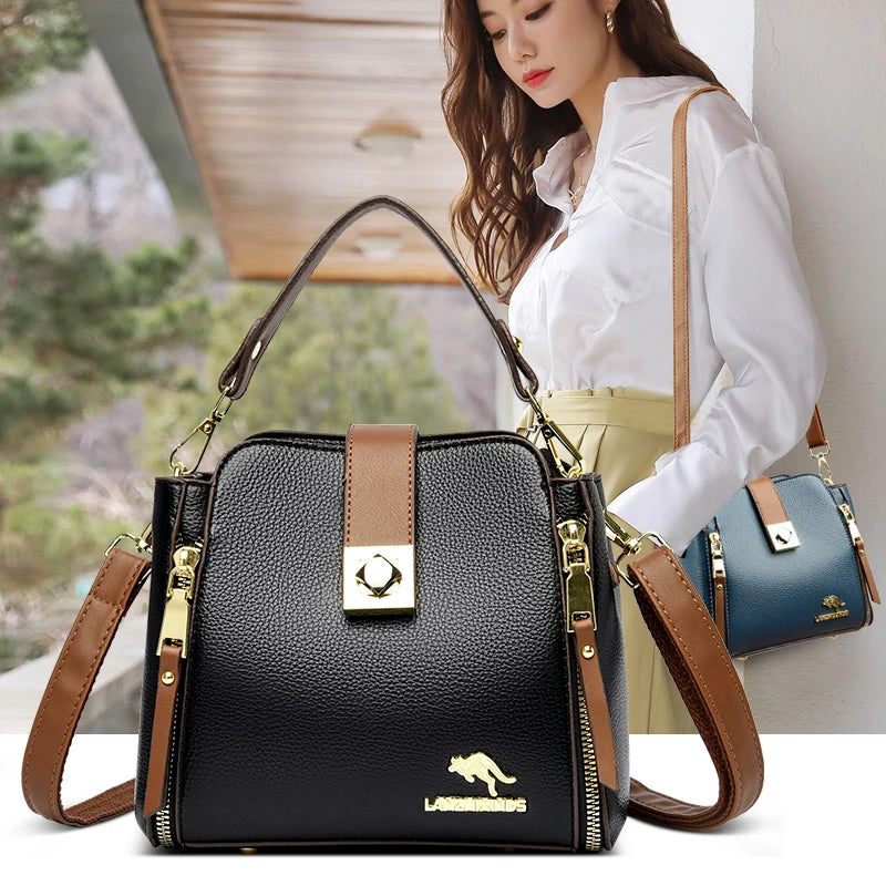 The New Luxury Handbags Women Bags Designer Handbags Casual Leather Cowhide High Capacity Shoulder Crossbody Bags for Women