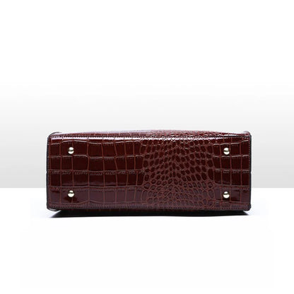 Luxury Crocodile Pattern Large Capacity Cross Shoulder PU Bag