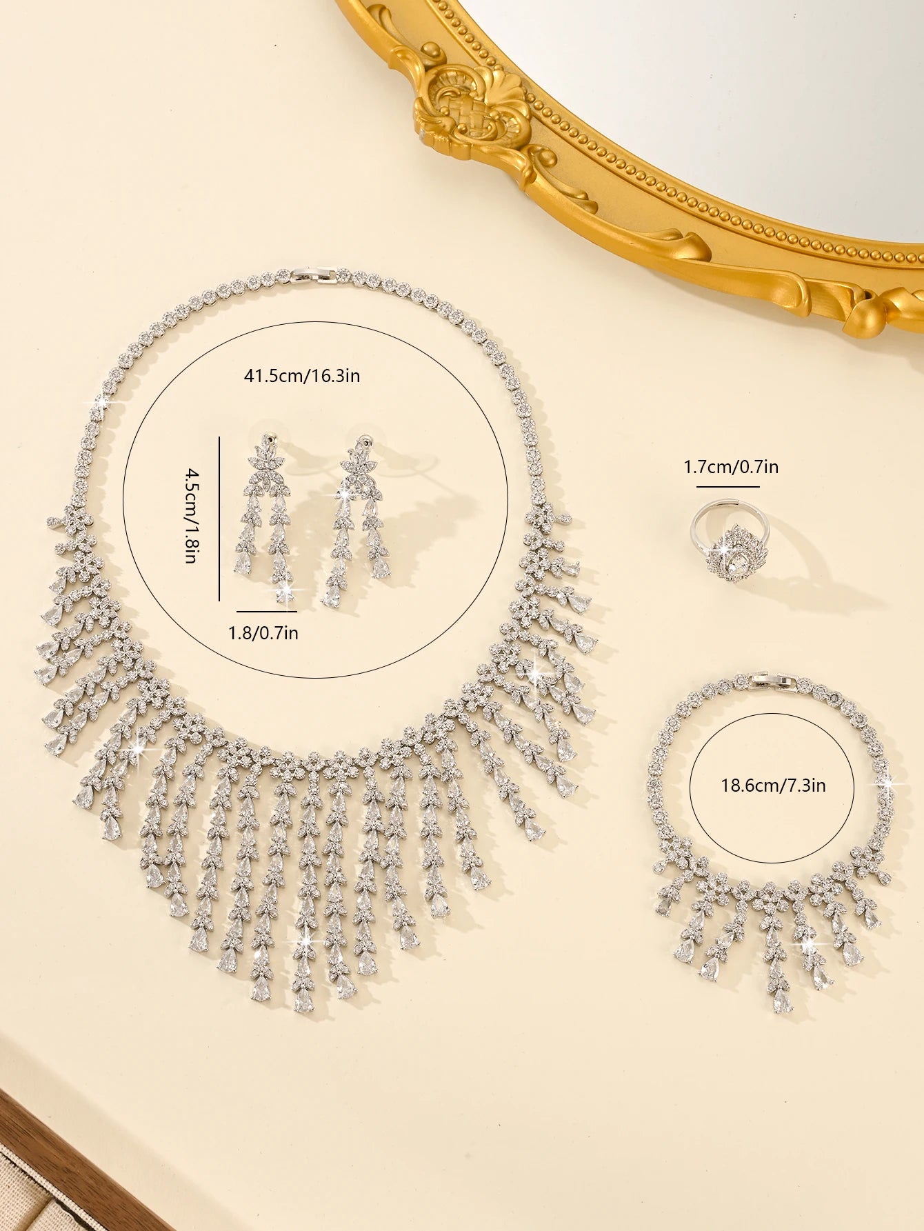 Arabia Luxury Set 4-piece Platinum Plated Fashion Jewelry Set