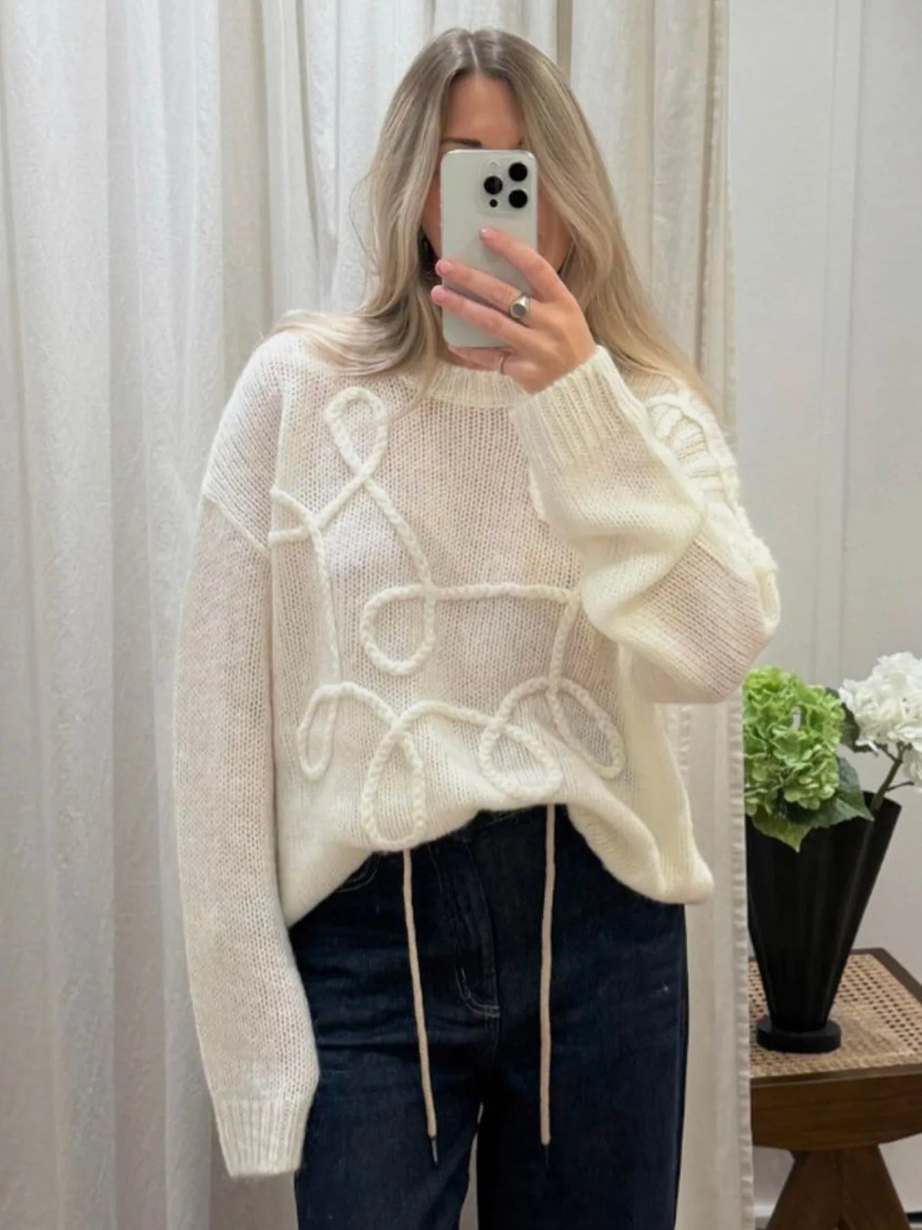 Women Fashion Winter Knitted Pullover Sweaters Tops Christmas Casual Loose Round Neck Long Sleeve Top Outfits Streetwear