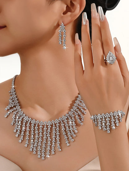 Arabia Luxury Set 4-piece Platinum Plated Fashion Jewelry Set